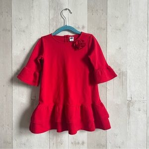 Janie and jack toddler 3T red ruffle tier dress holiday christmas